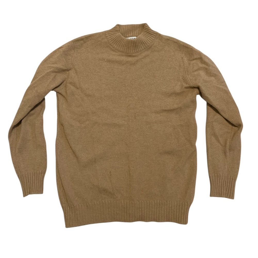 Vintage Jaeger Camelhair Lambswool Cashmere Mock Neck Sweater Small